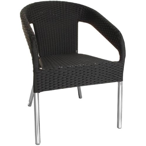 Stoel Laurens - zwart rotan - set van 4 stuks, Zakelijke goederen, Horeca | Keukenapparatuur, Nieuw in verpakking, Verzenden