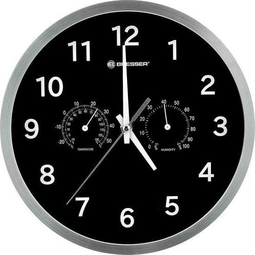 Bresser Wandklok Mytime Msf 25 Cm Aluminium Zwart, Huis en Inrichting, Woonaccessoires | Overige, Verzenden