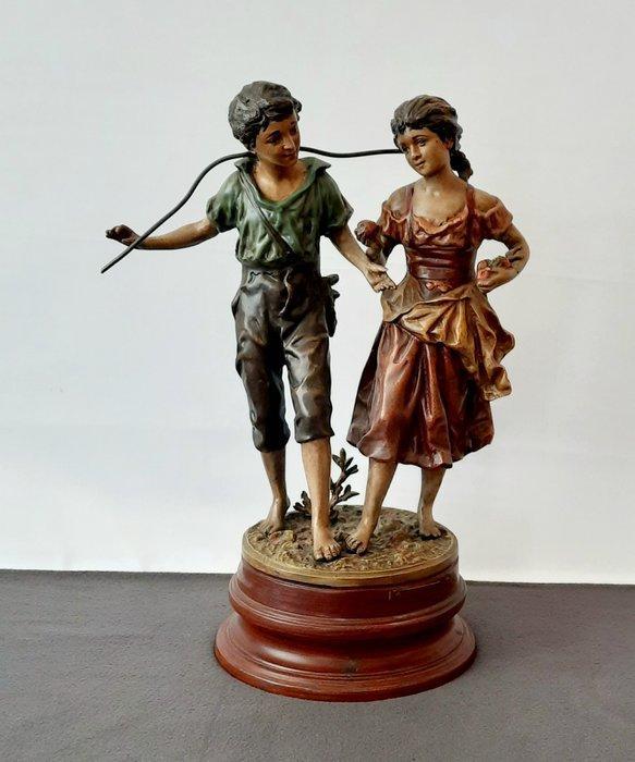 Ernest Rancoulet ( After ) - sculptuur,  Enfants en, Antiek en Kunst, Antiek | Keramiek en Aardewerk