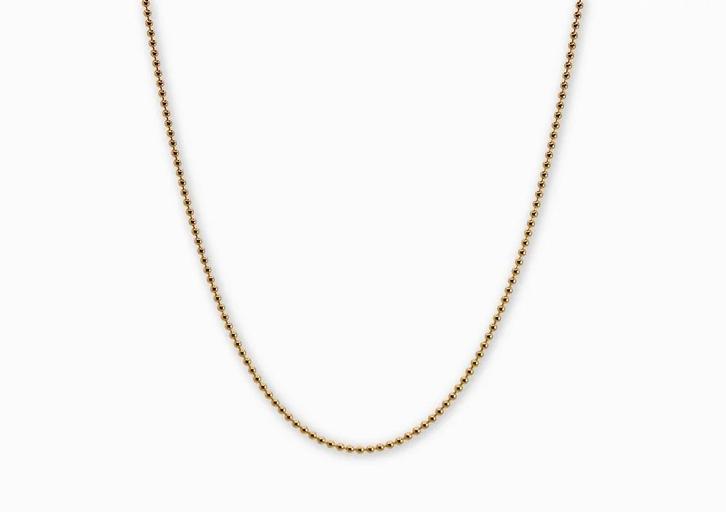 Gouden Bolletjesketting 14K, Sieraden, Tassen en Uiterlijk, Kettingen, Goud, Nieuw, Goud, Verzenden
