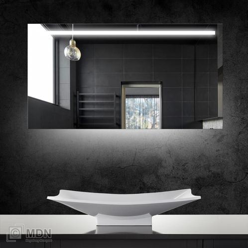 Aluminium spiegel met LED verlichting, verlichting aan de on, Huis en Inrichting, Badkamer | Badkamermeubels, Nieuw, Verzenden