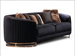 Outlet Maarssen Div. Nieuwe Velvet Lounge Banken Grijs/zwart, Ophalen, Nieuw, Stof, Chesterfield