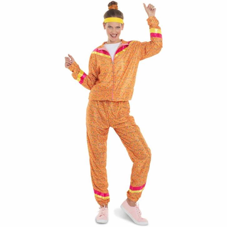 Oranje Jaren 80 Trainingspak Volwassenen, Kleding | Dames, Carnavalskleding en Feestkleding, Nieuw, Ophalen of Verzenden