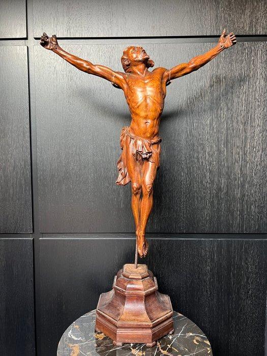 Crucifix - Hout - 1850-1900 - Grand Corpus Christi - 80 cm, Antiek en Kunst, Kunst | Niet-Westerse kunst