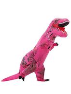 KIMU® Opblaas Kostuum T-Rex Roze Opblaasbaar Pak Dinopak Mas, Nieuw, Carnaval, Ophalen of Verzenden, Kleding
