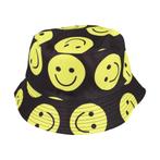 Bucket Hat Hoedje – Smiley Print - Omkeerbaar – One Size –, Nieuw