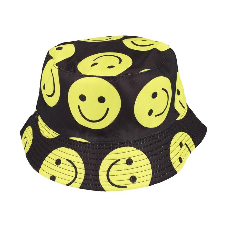 Bucket Hat Hoedje – Smiley Print - Omkeerbaar – One Size –, Kleding | Dames, Hoeden en Petten