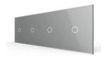Livolo Touch Schakelaar 1+1+1+1 | Grijs | Aan/Uit, Doe-het-zelf en Verbouw, Elektra en Kabels, Ophalen of Verzenden, Nieuw, Schakelaar