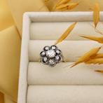 Gouden Victoriaanse ring met roos geslepen diamanten; Ca...., Gebruikt, Overige kleuren, Ophalen of Verzenden, 17 tot 18