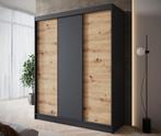 Kledingkast 120cm zwart Schuifdeuren - Garderobekast, Huis en Inrichting, Kasten | Vitrinekasten, 150 tot 200 cm, Nieuw, Modern