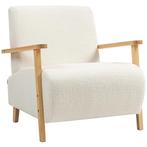 TRUUSK Fauteuil met Armleuningen en Sherpa-look - Houten Pot, Verzenden, Nieuw