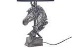 Handgemaakte tafellamp CABALLO 60cm zilverzwart metalen, Ophalen of Verzenden, Nieuw