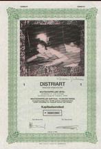 aandeel Distriart met foto-kunst van Liliane Vertessen, Postzegels en Munten, Aandelen en Waardepapieren, 1970 tot heden, Ophalen of Verzenden