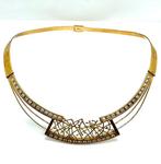 18 karaat Geel goud - Halsketting - Diamanten, Sieraden, Tassen en Uiterlijk, Antieke sieraden