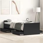 vidaXL Bedframe met hoofd- en voeteneinde zwart 75x190 cm, Huis en Inrichting, Slaapkamer | Bedden, Verzenden, Nieuw, Eenpersoons