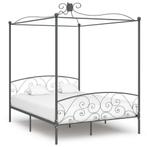 vidaXL Hemelbedframe metaal grijs 160x200 cm, Verzenden, 200 cm, Metaal, Grijs