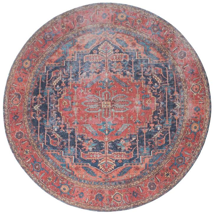 Vloerkleed Heris Red 01 Rond, Huis en Inrichting, Stoffering | Tapijten en Kleden