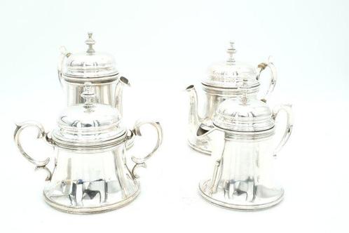 Koffie- en theeservies (4) - .833 zilver - DECO, Antiek en Kunst, Antiek | Goud en Zilver