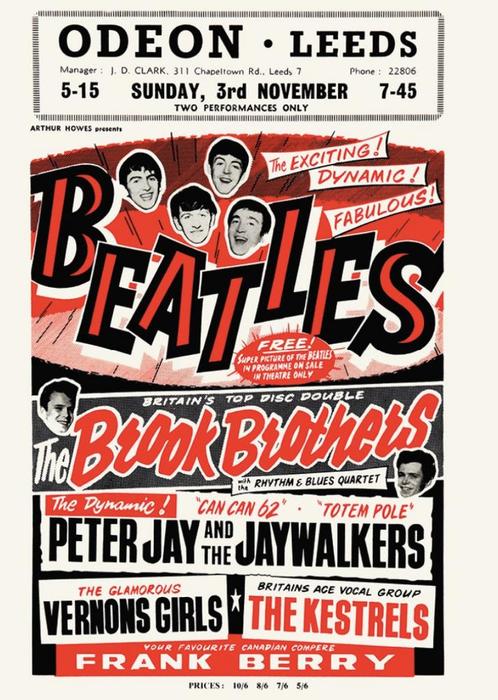 Posters - Poster Beatles, The - Odeon Leeds, Verzamelen, Muziek, Artiesten en Beroemdheden, Zo goed als nieuw, Verzenden