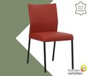 Leren eetkamerstoel Basic - Toledo Red (rood) - Poten staal, Huis en Inrichting, Nieuw, Leer, Ophalen of Verzenden, Rood