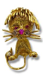Broche - 18 karaat Geel goud, Neiman Marcus Diamant Robijn