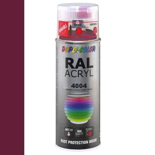 Dupli-Color Ral Acryl Ral 4004 Bordeaux violet Hoogglans 400, Doe-het-zelf en Verbouw, Verf, Beits en Lak, Nieuw, Ophalen of Verzenden