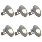 vidaXL LED-buitenwandlampen 6 st 5 W rond zilverkleurig, Verzenden, Nieuw