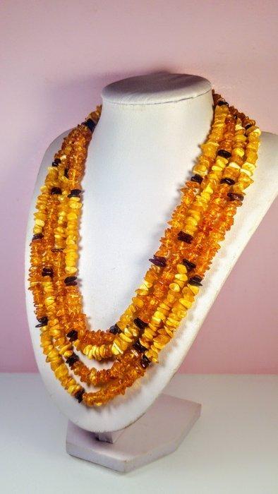 Lange Baltische barnsteenketting - Barnsteen - Unique design, Verzamelen, Dierenverzamelingen
