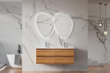 Hangend wastafelmeubel eiken kleur120cm met wasbak beschikbaar voor biedingen