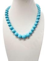 Halsketting - 18 karaat Witgoud Turquoise - Turquoise, Nieuw