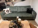 Nieuw bankstel 4 + 1 fauteuil stof groen van 2495 nu 1350.-, Verzenden, Nieuw, Rechte bank, Stof