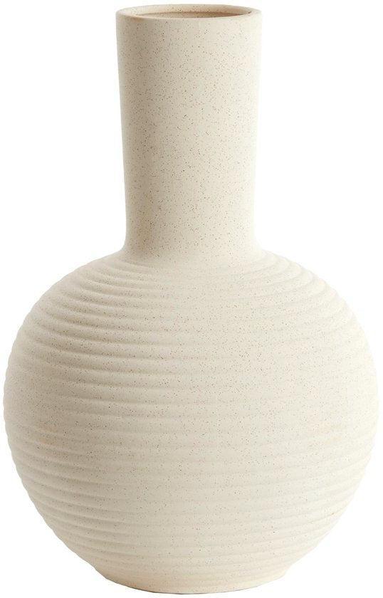 2dekans | Light & Living Vaas Ulloa - Wit - Ø34cm - Keramiek, Huis en Inrichting, Woonaccessoires | Overige, Zo goed als nieuw
