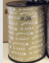 Lint krullint x-mas 10mm x 250 mtr goud cadeaulint, Hobby en Vrije tijd, Knutselen, Nieuw, Ophalen of Verzenden