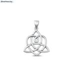 Zilveren Keltisch triskelion hart kettinghanger, Verzenden, Nieuw, Zilver