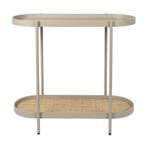 *WOONWINKEL* Smalle Sidetable Beige Met Rotan, Huis en Inrichting, Tafels | Sidetables, Verzenden, Nieuw