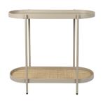 *WOONWINKEL* Smalle Sidetable Beige Met Rotan, Nieuw, Verzenden