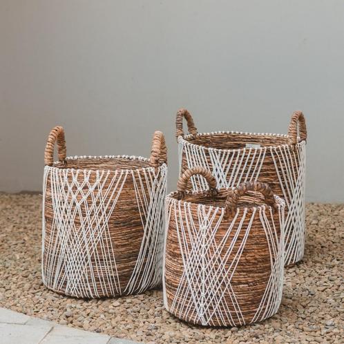 Wasmand | Plantenmand | Opbergmand JUWANA gemaakt van banane, Huis en Inrichting, Woonaccessoires | Wanddecoraties, Nieuw, Verzenden