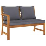 vidaXL Tuinbank met donkergrijs kussen 114,5 cm massief, Verzenden, Nieuw, Textileen