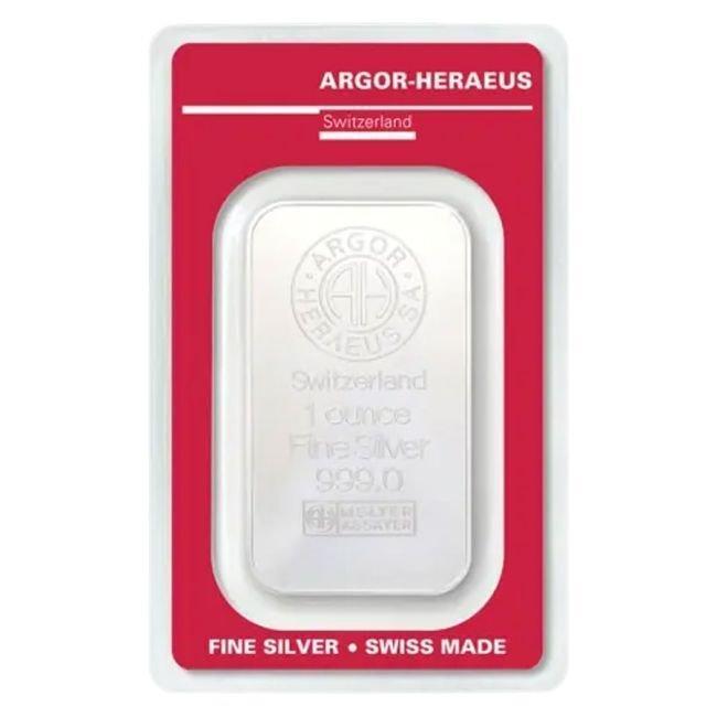 1 Troy Ounce - Zilver .999 - 1 oz Argor-Heraeus 999 Fine, Postzegels en Munten, Edelmetalen en Baren