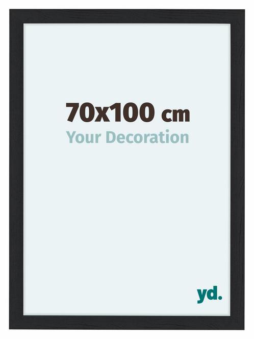 Fotolijst 70x100 cm - Zwart - Houtnerf - MDF - Como, Huis en Inrichting, Woonaccessoires | Lijsten, Nieuw, Verzenden