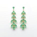 Hangoorbellen - 14 karaat Geel goud - 3.76ct. tw. Smaragd