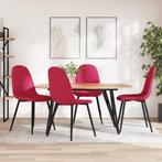 vidaXL Eetkamerstoelen 4 st fluweel wijnrood, Huis en Inrichting, Stoelen, Verzenden, Nieuw, Rood