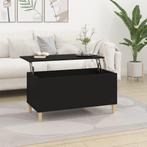 vidaXL Salontafel 90x44,5x45 cm bewerkt hout zwart, Minder dan 50 cm, 50 tot 100 cm, Verzenden, Nieuw
