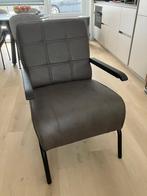 Leren fauteuil - bruin leer - Echt leer, Industrieel, ontdek, Huis en Inrichting, Fauteuils, Nieuw, Ophalen of Verzenden, 50 tot 75 cm