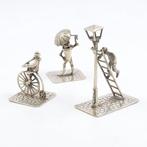 NO RESERVE Luxor zilverfabr. Lantaarnopsteker, vélocipède,, Antiek en Kunst, Antiek | Goud en Zilver