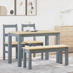 vidaXL 4-delige Eetset Panama massief grenenhout grijs, Huis en Inrichting, Complete eetkamers, Verzenden, Nieuw