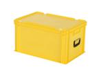 Koffer - 600 x 400 x H 335 mm - geel - stapelbak met deksel, Ophalen of Verzenden, Nieuw