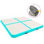vidaXL Gymnastiekmat met pomp opblaasbaar 200x200x15 cm PVC, Sport en Fitness, Verzenden, Nieuw