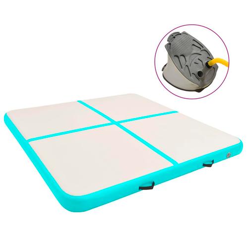 vidaXL Gymnastiekmat met pomp opblaasbaar 200x200x15 cm PVC, Sport en Fitness, Yoga en Pilates, Nieuw, Verzenden