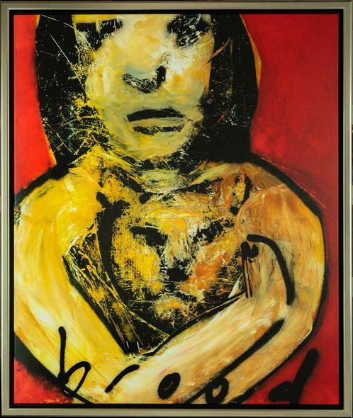 Herman Brood | Giclée: Vrouw en Poes | Afm: 100cm x 120cm, Antiek en Kunst, Kunst | Overige Kunst, Ophalen of Verzenden
